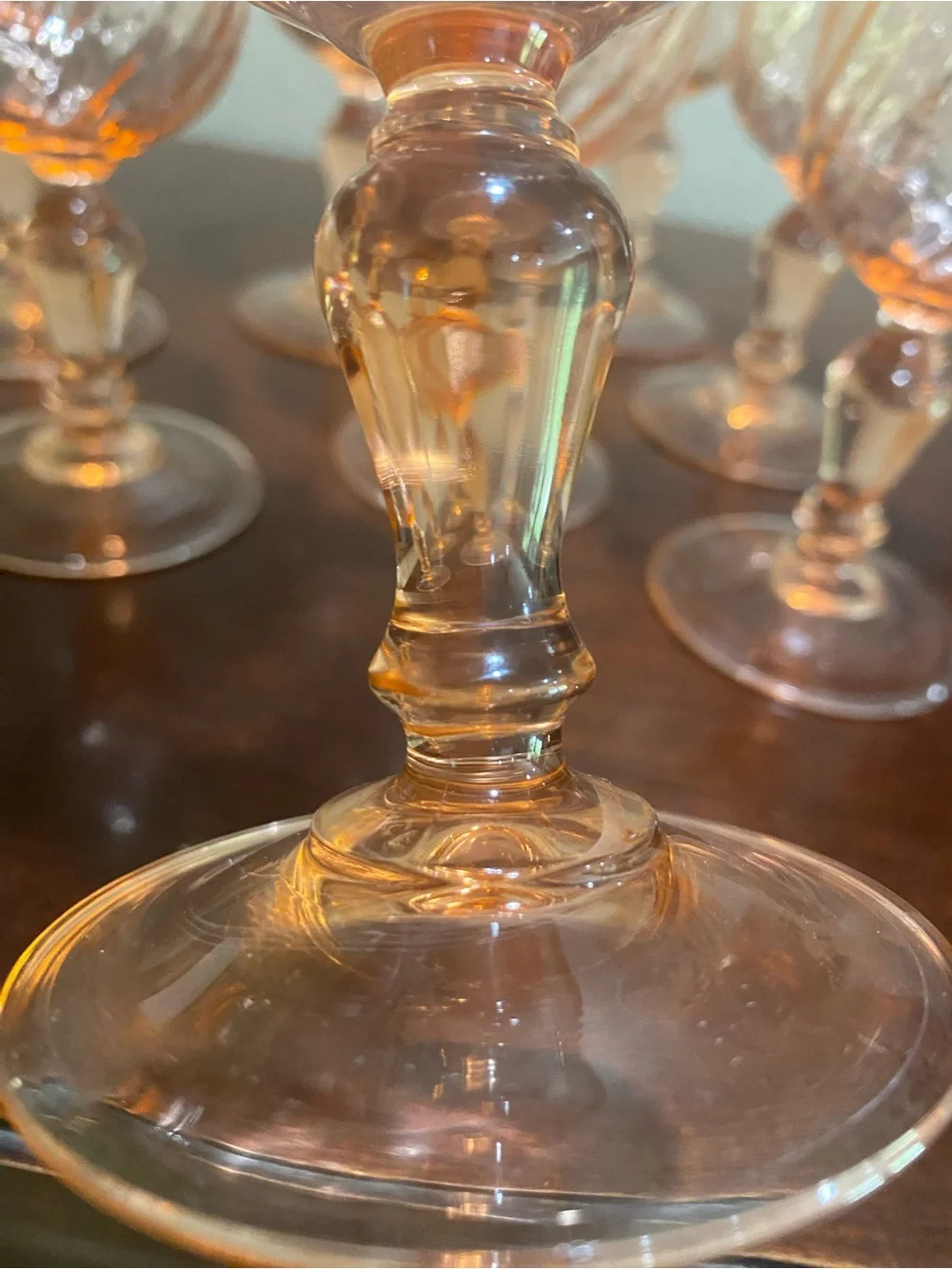 Vintage, Set of 8, Luminarc ROSALINE Pink Swirl Wine Glasses made in France